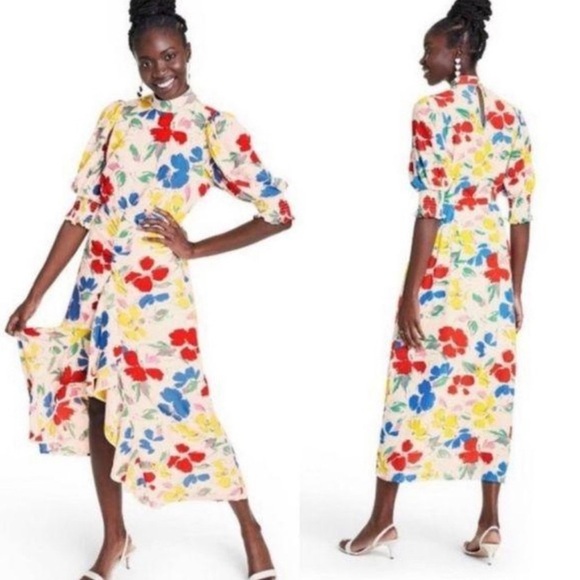 RIXO | for Target Mockneck Ruffle Smock Floral Dress - Picture 16 of 16